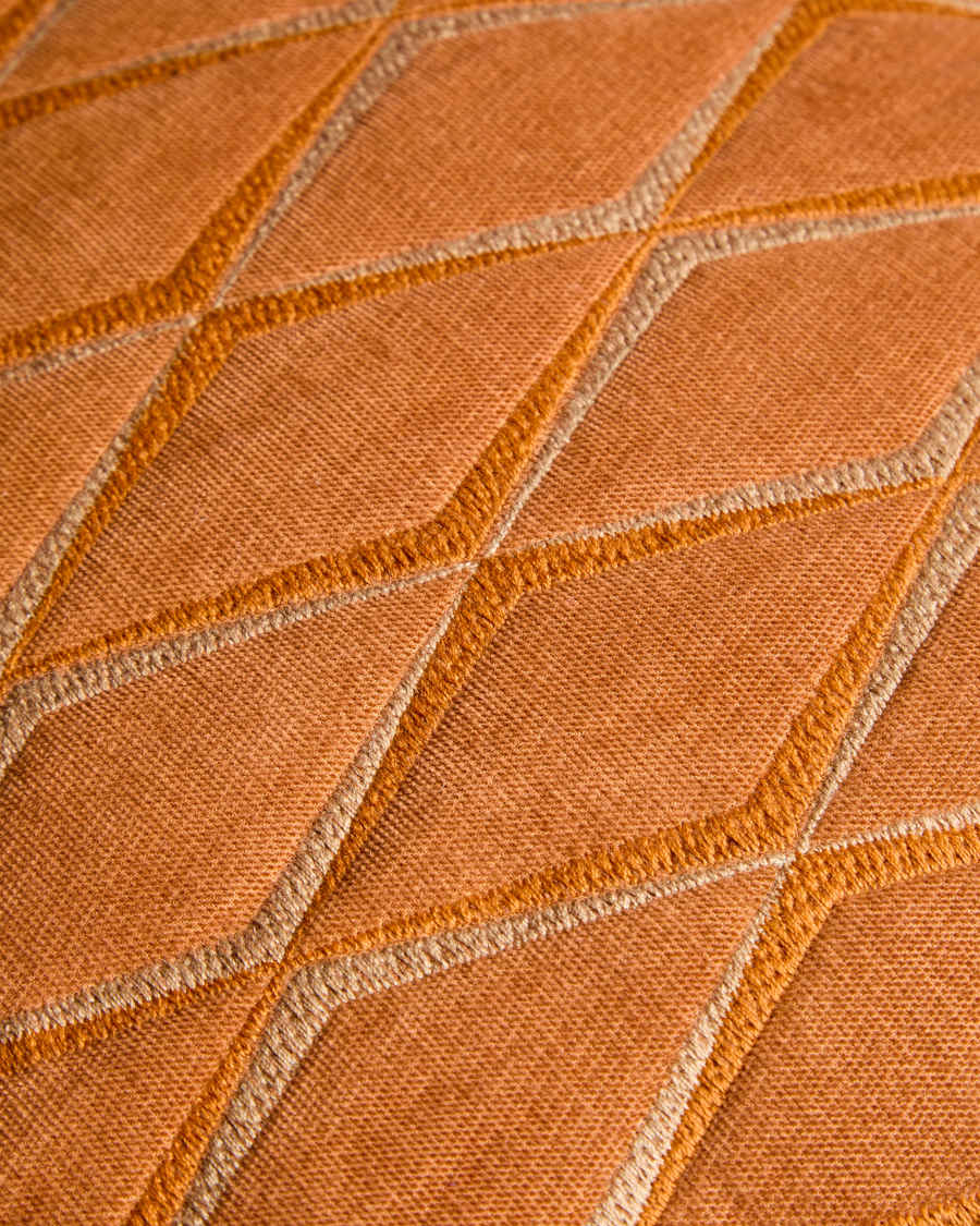 Branel microvelvet cushion cover with orange embroidery 45 x 45 cm