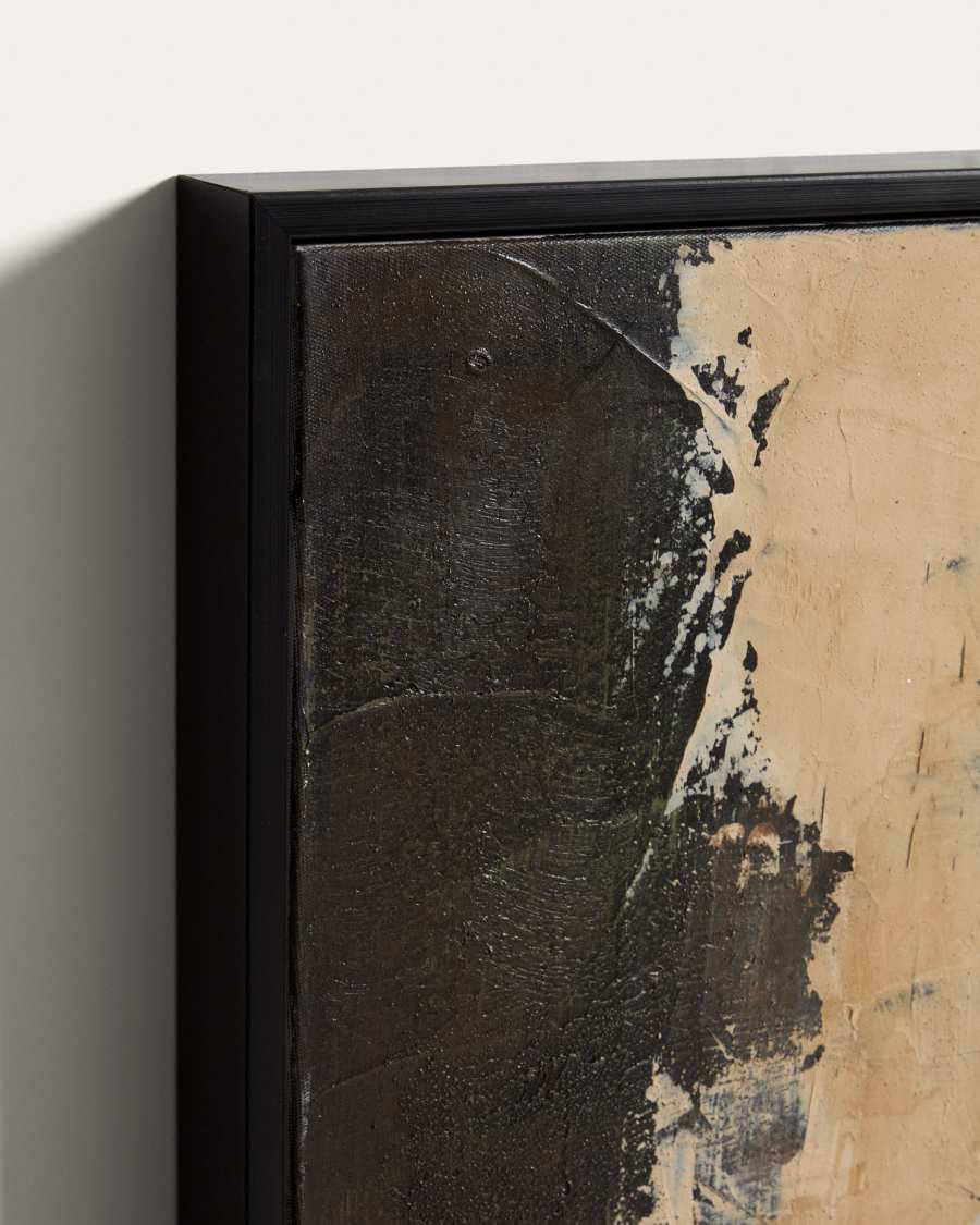 Emeri hand-painted abstract picture in olive green and beige 120 x 200cm