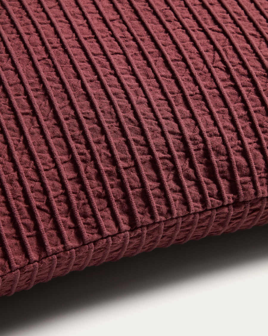 Tarilo maroon 100% cotton pleated cushion cover 50 x 50 cm