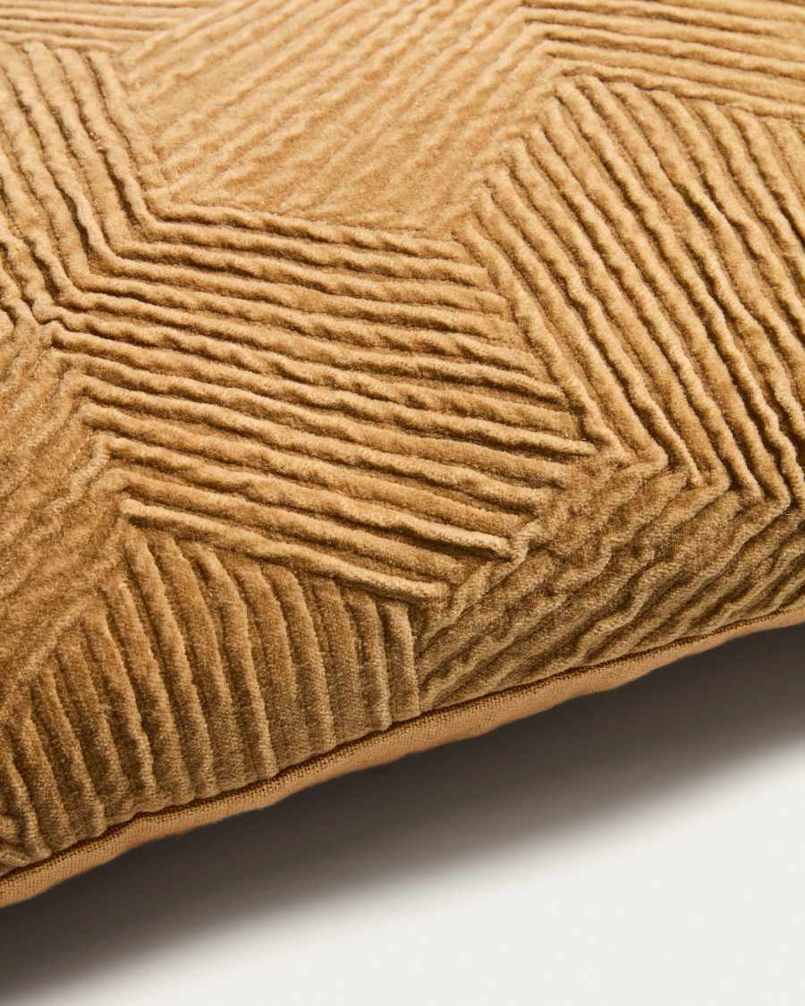 Morine beige velvet cushion cover 30 x 50 cm