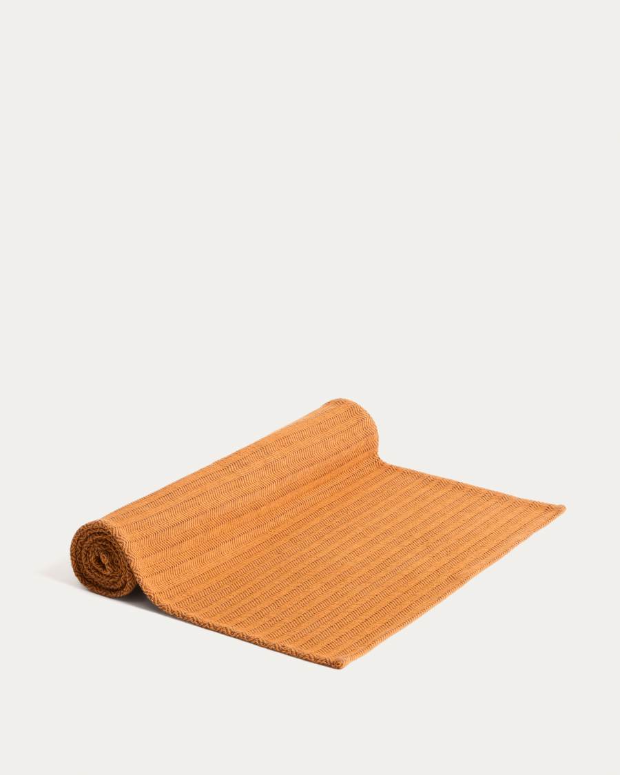 Tieva orange cotton jacquard table runner 50 x 150 cm
