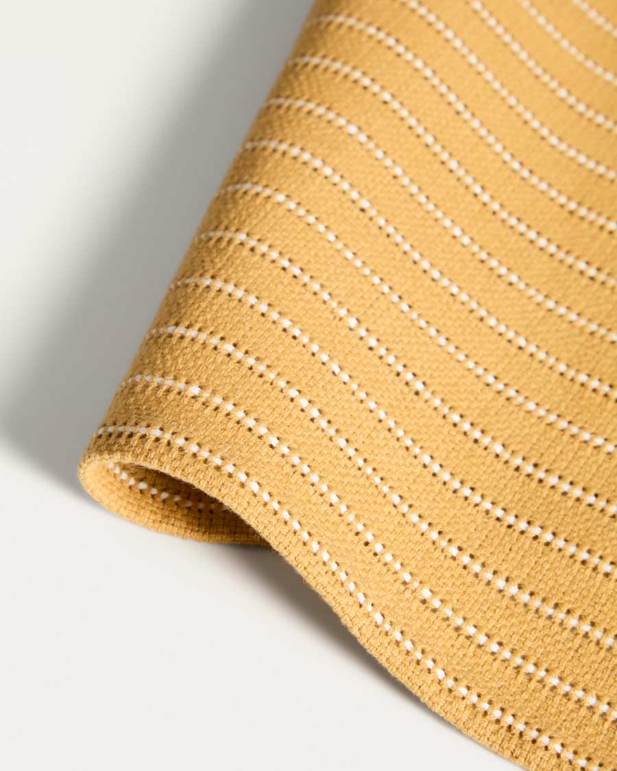 Noria set of 2 mustard cotton jacquard placemats 35 x 50 cm