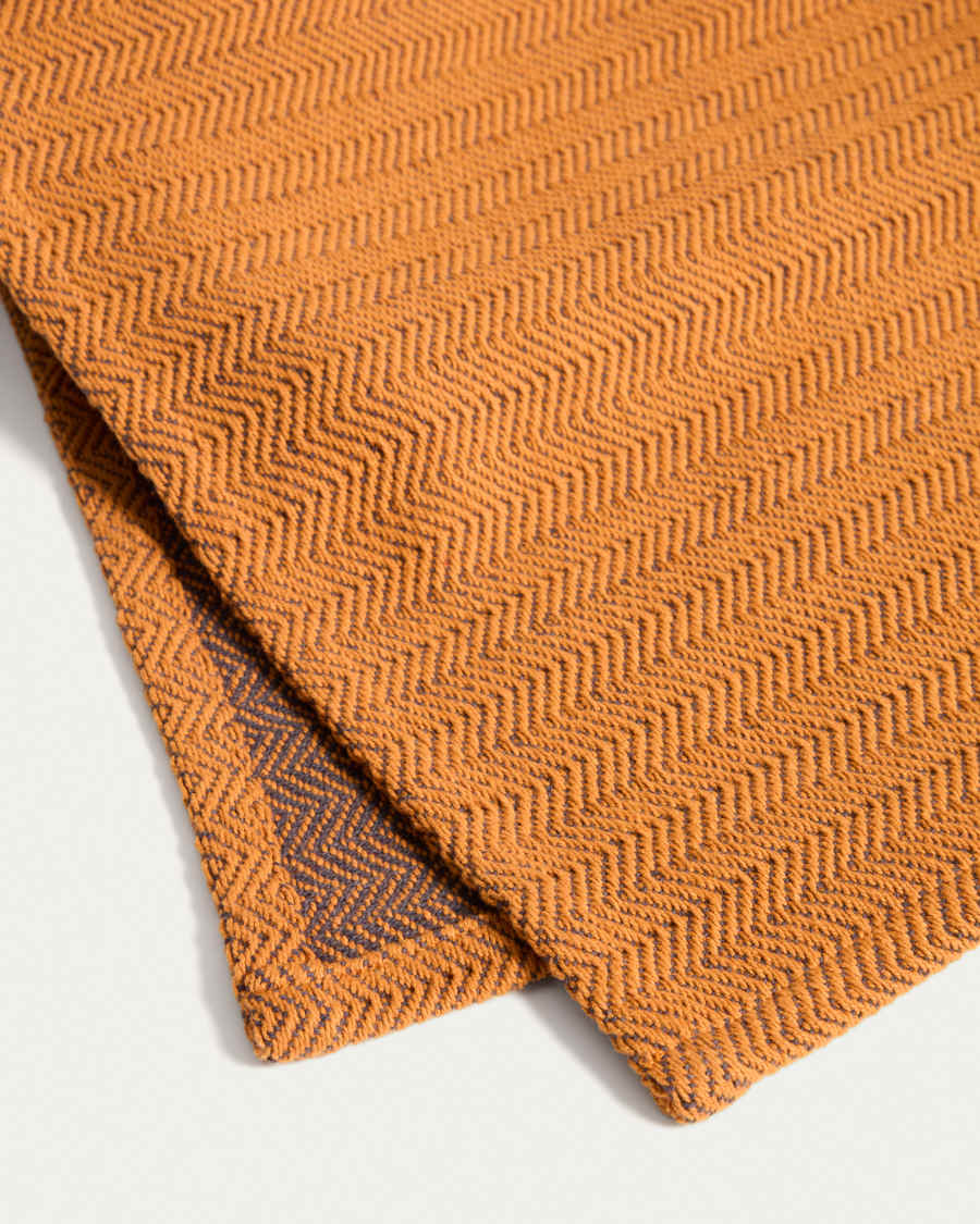 Tieva orange cotton jacquard table runner 50 x 150 cm