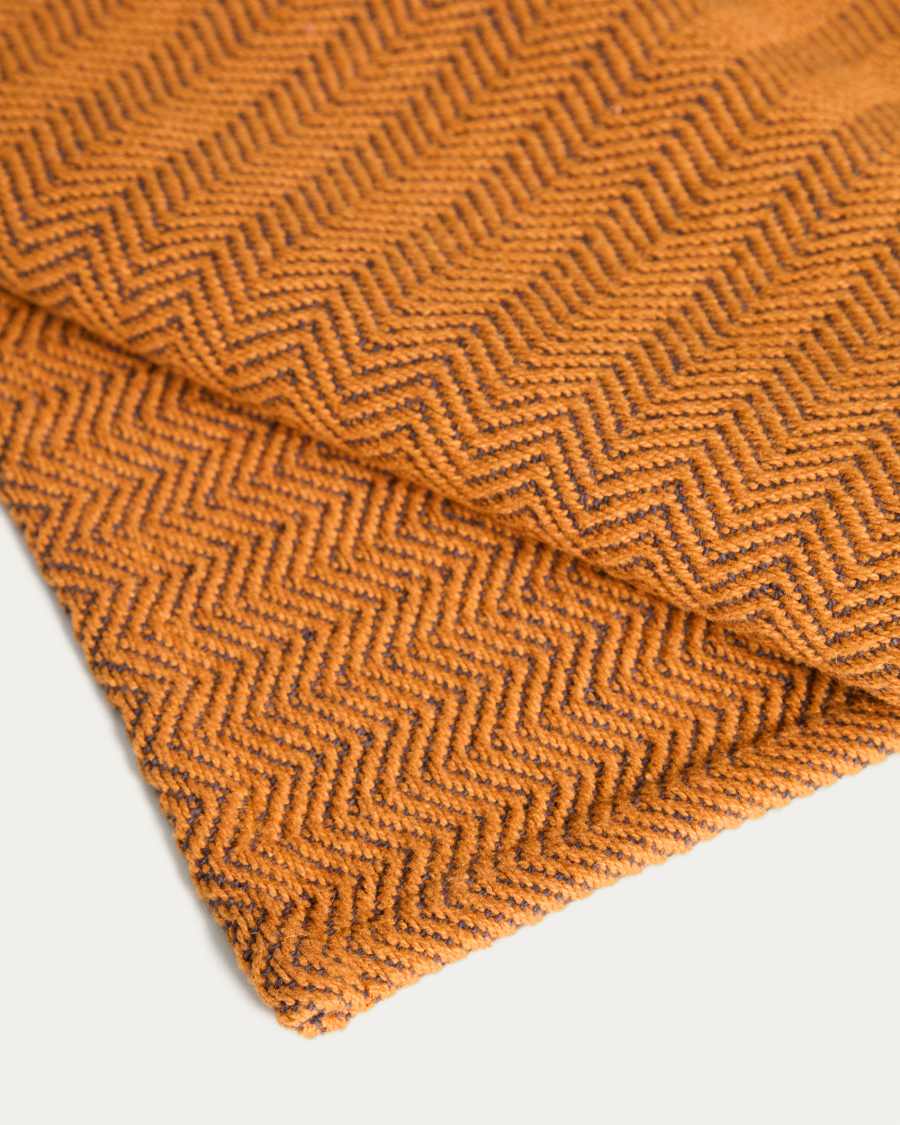 Tieva set of 2 orange cotton jacquard placemats 35 x 50 cm