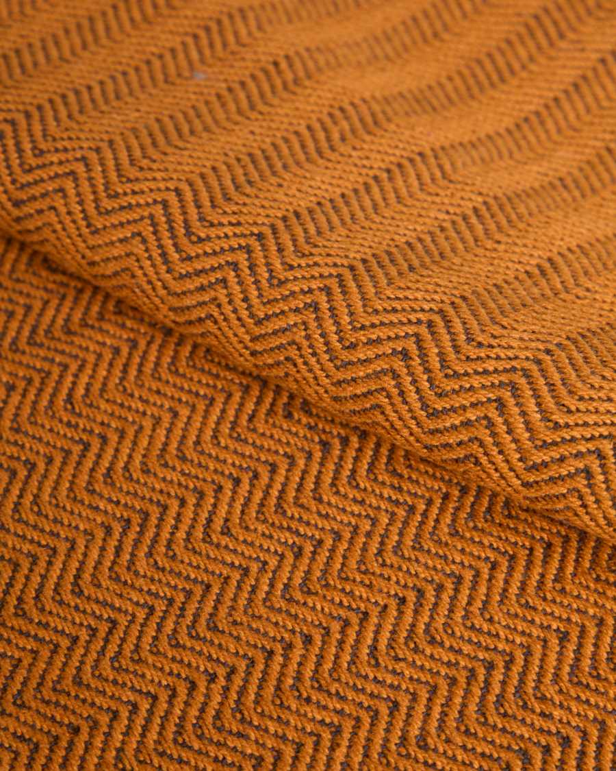 Tieva set of 2 orange cotton jacquard placemats 35 x 50 cm
