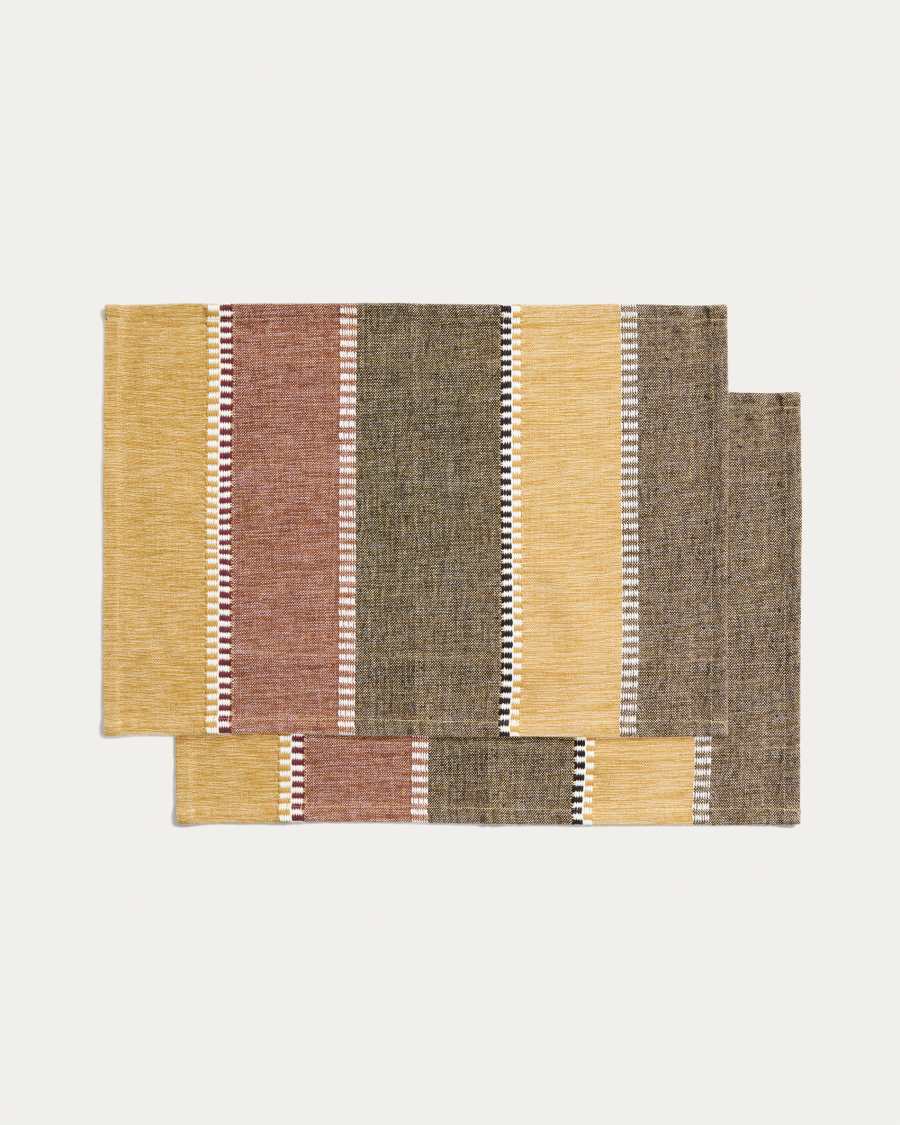 Irasa set of 2 multicoloured cotton placemats 35 x 50 cm