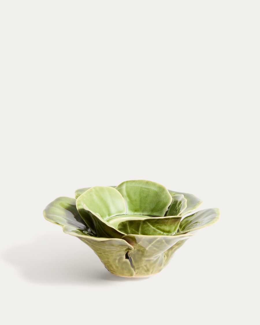 Ederia candle holder in light green ceramic Ø20cm