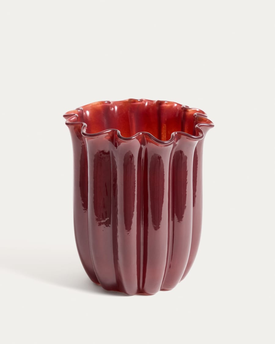 Cerin burgundy glass vase 20 cm