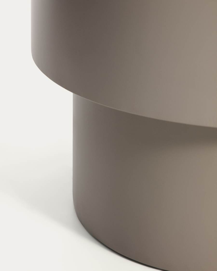 Mash round metal planter in taupe Ø41