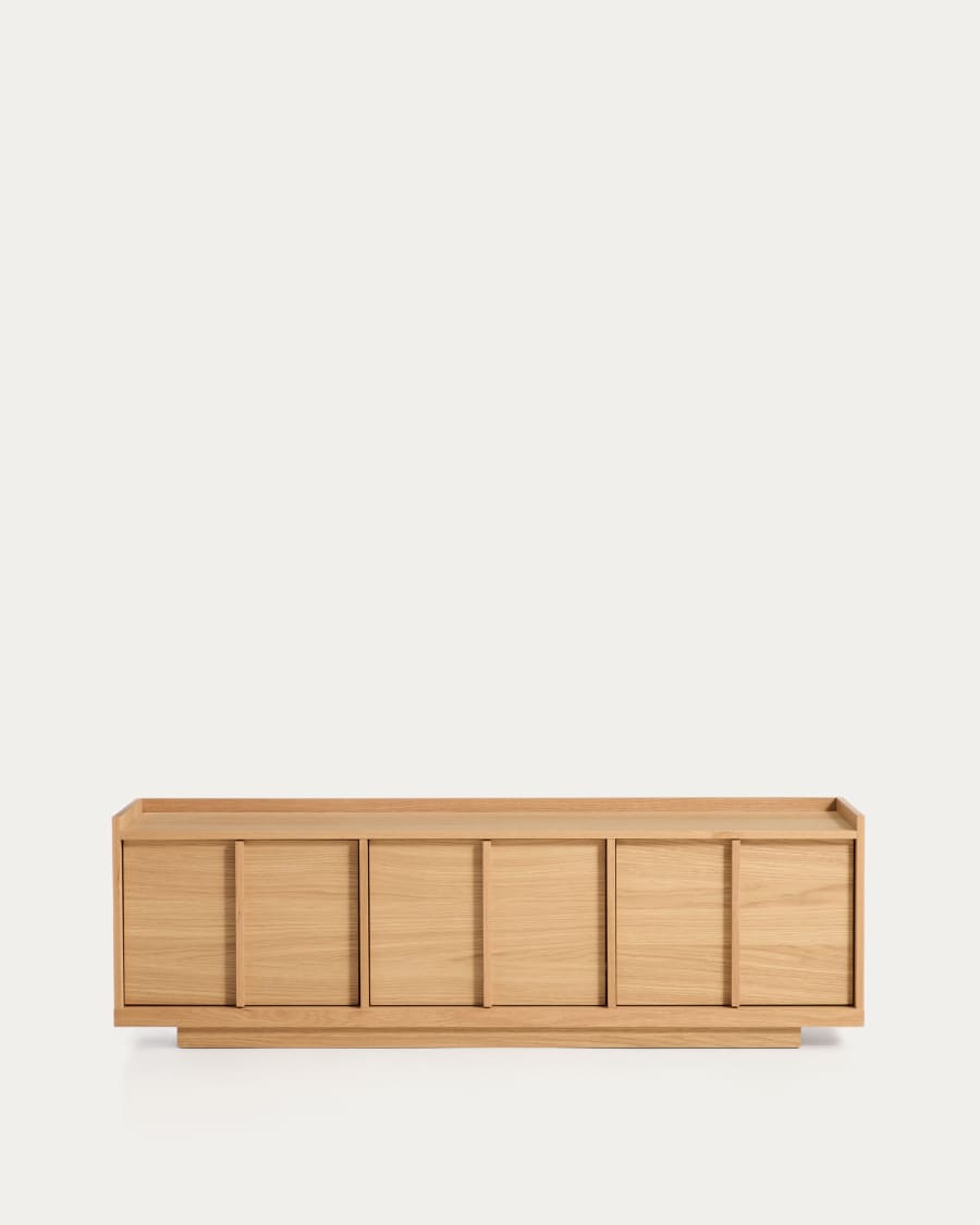 Onix TV stand with an oak veneer in a natural tone finish, 150 x 47 cm FSC Mix Credit