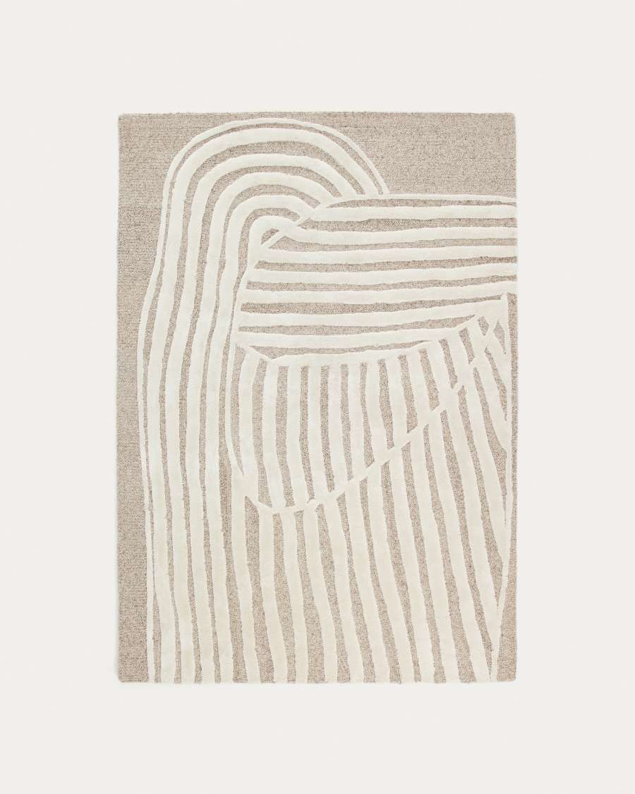 Colire beige wool and viscose rug 160 x 230 cm