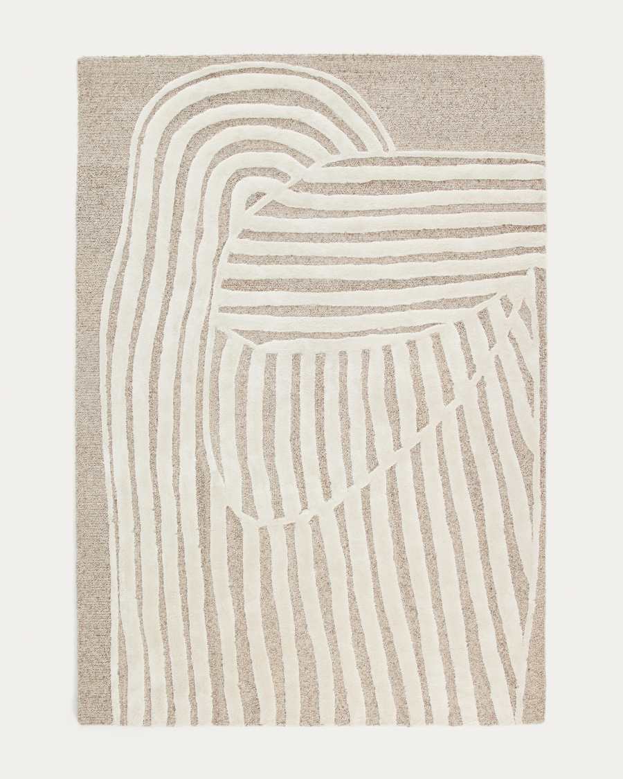 Colire beige wool and viscose rug 200 x 300 cm