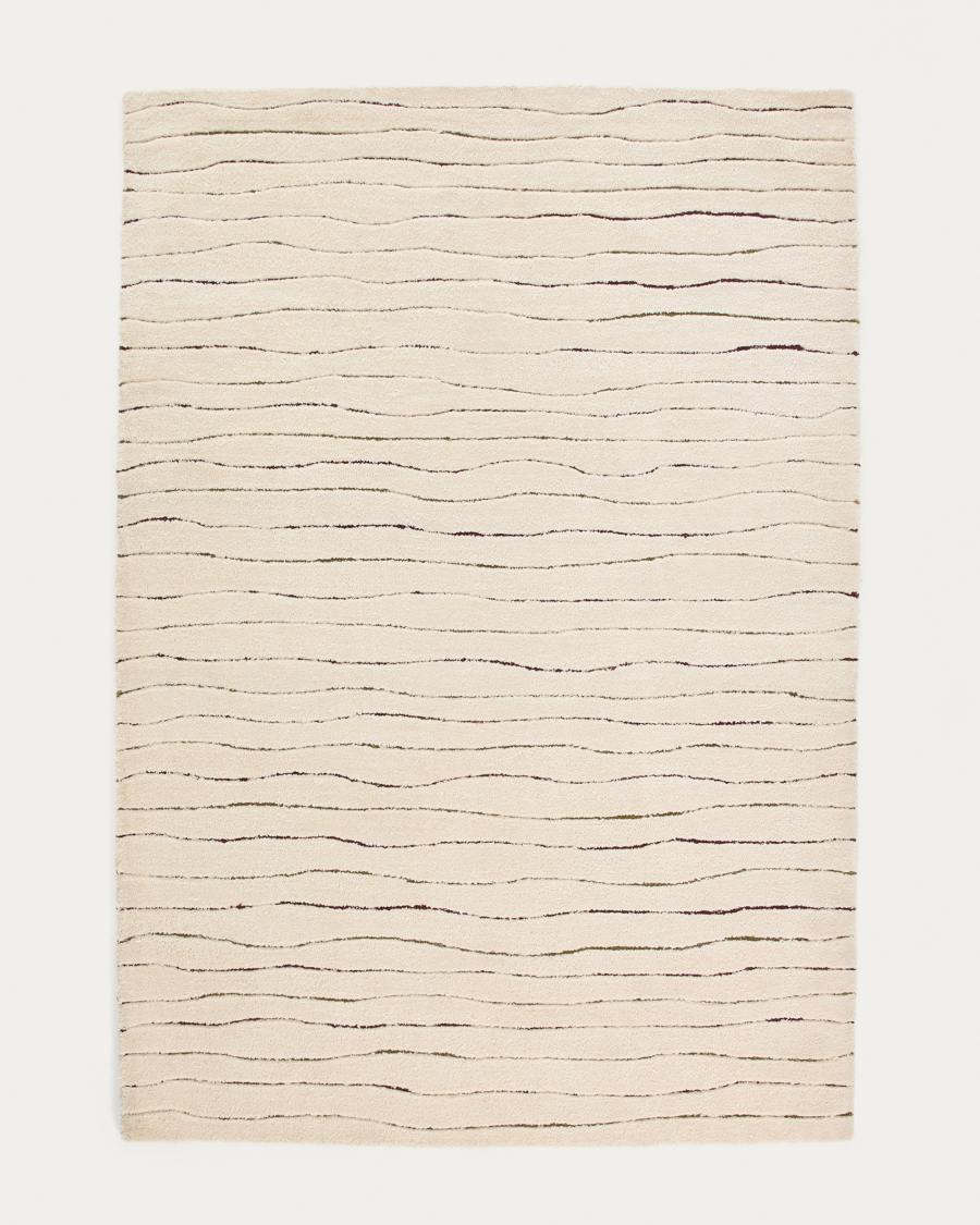 Loram beige fur-effect rug 200 x 300 cm