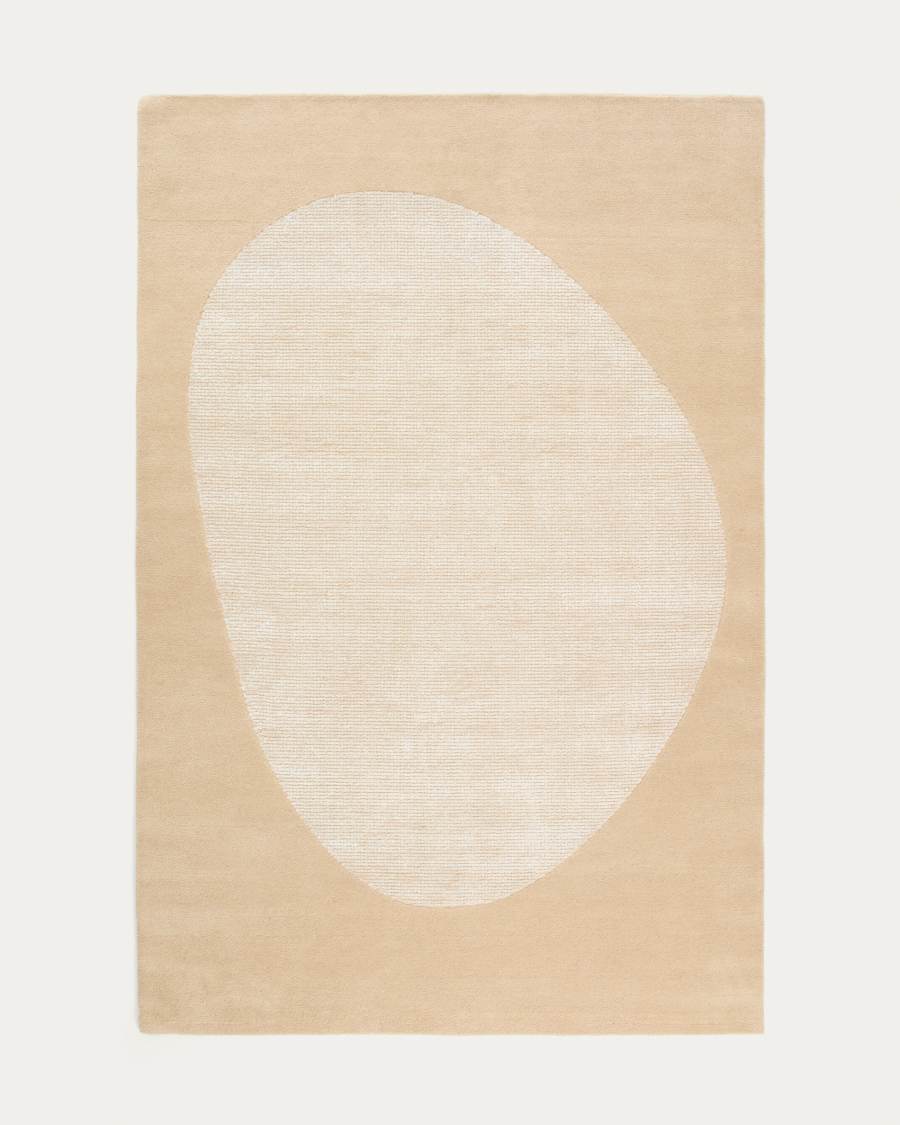 Ivena beige wool rug 200 x 300 cm