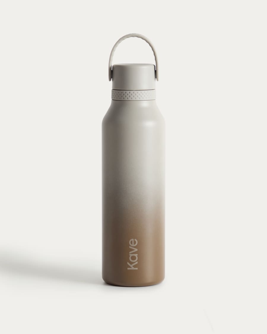 Aika beige and brown thermal bottle 600ml