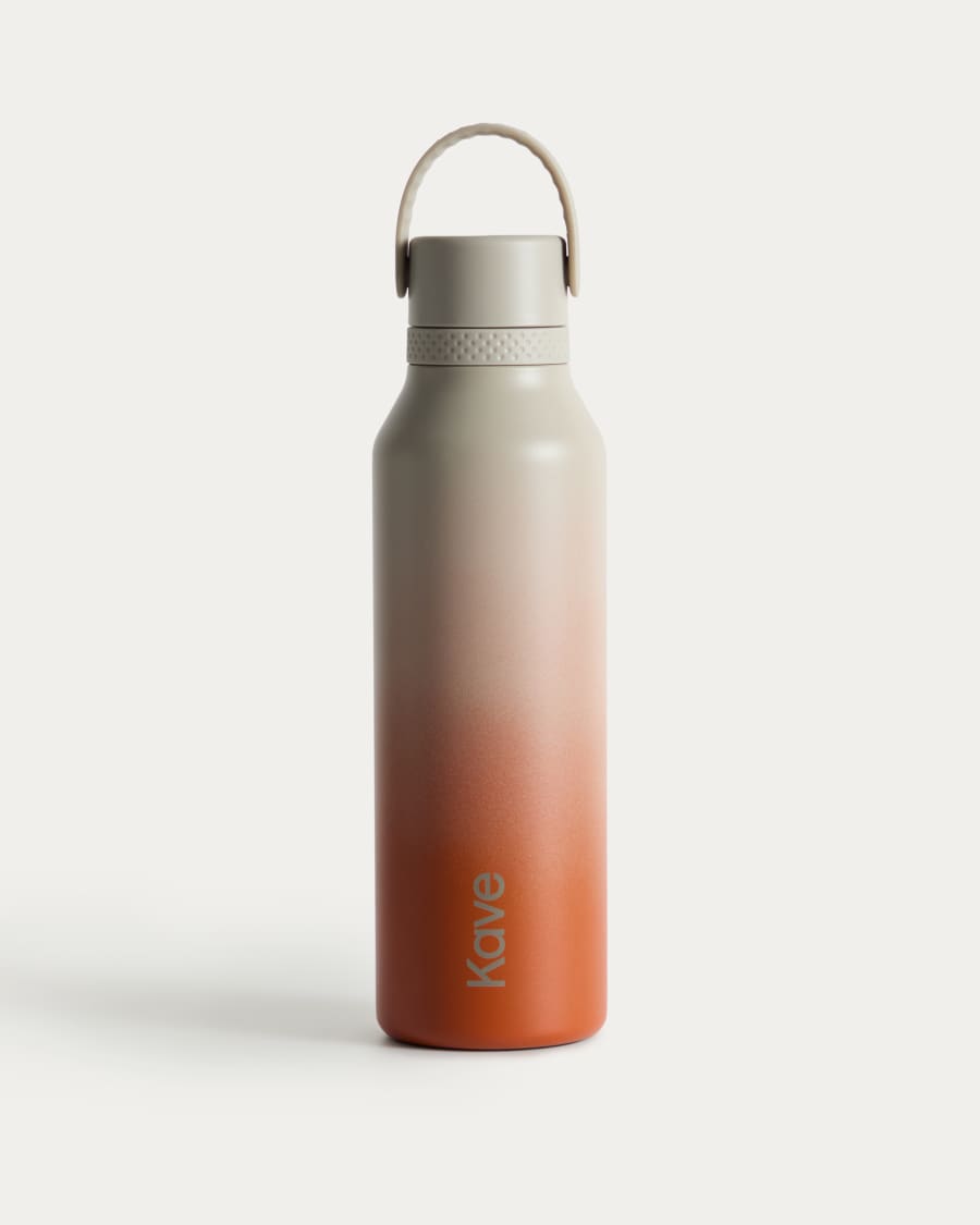 Aika beige and terracotta thermal bottle 600ml