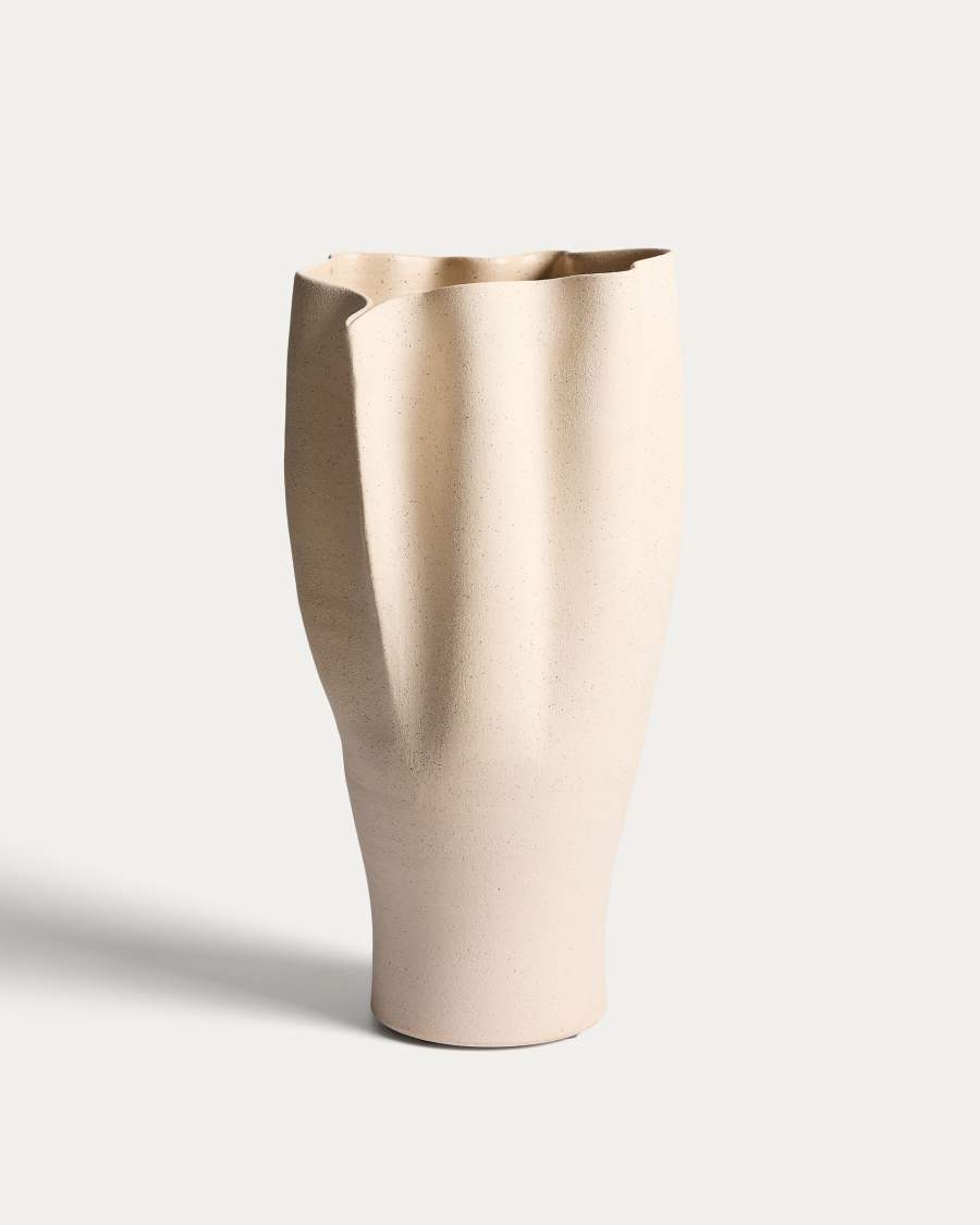 Nilea vase in beige ceramic 44cm