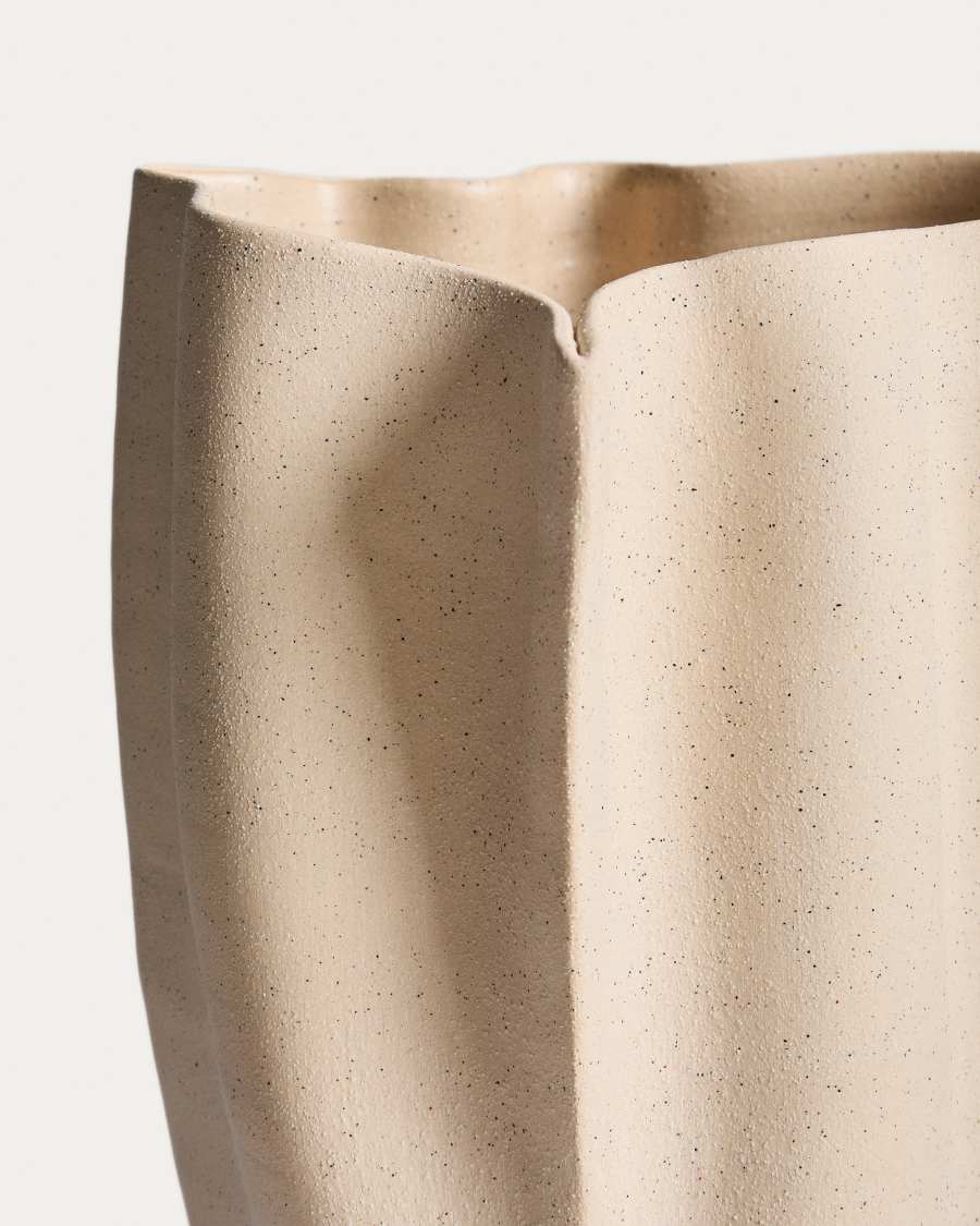Nilea vase in beige ceramic 44cm