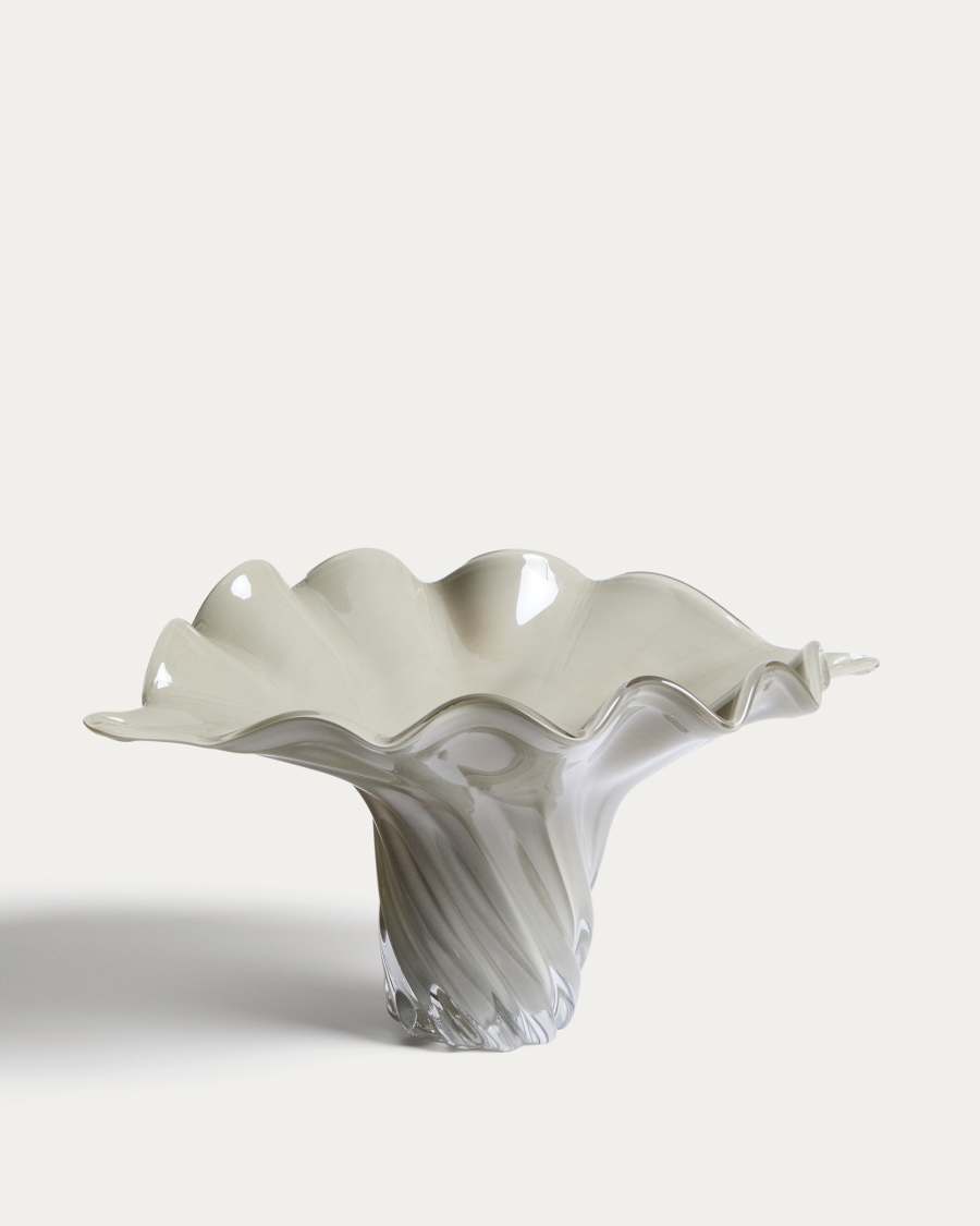 Lurea centrepiece in greyish green glass 56 x 36.5cm