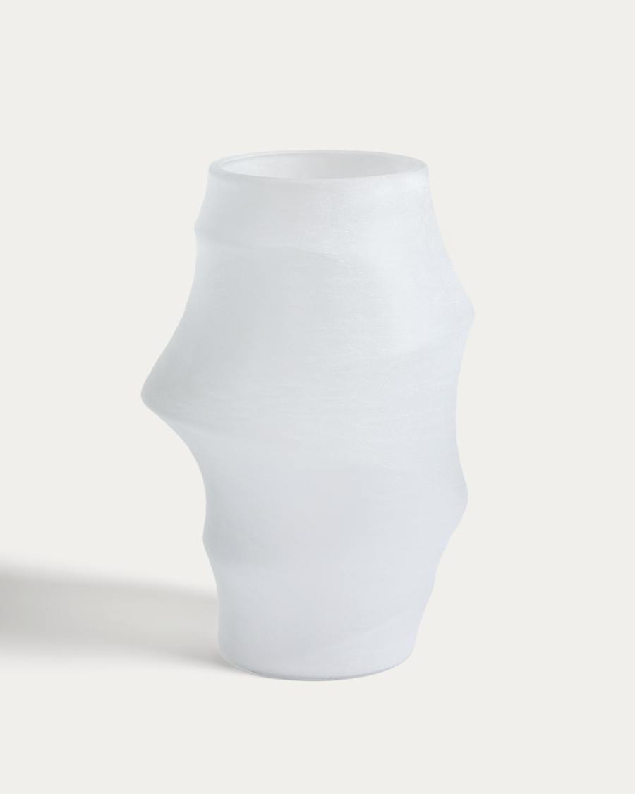 Neluo vase in opaque white glass 49cm