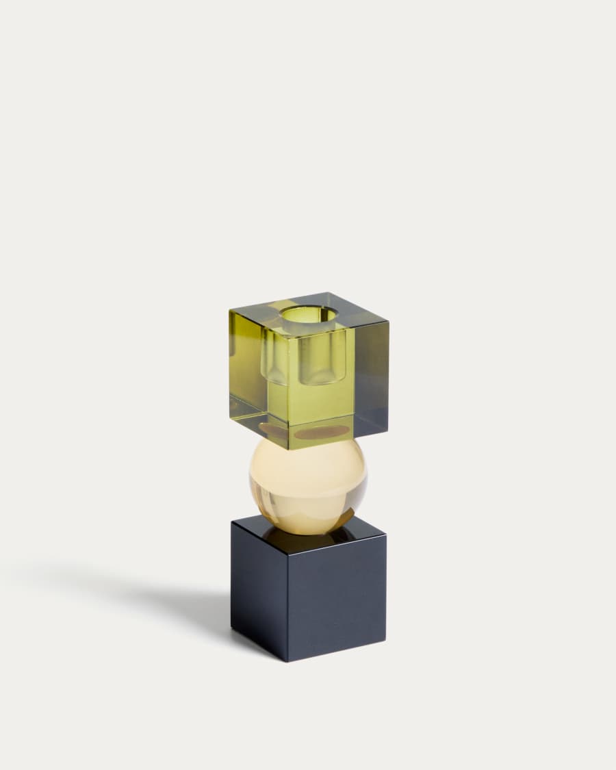 Multicoloured glass Jolan candle holder 12 cm