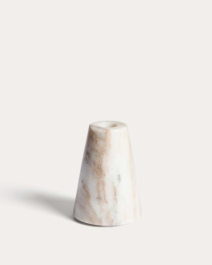 Trevia ivory marble candle holder 8 cm