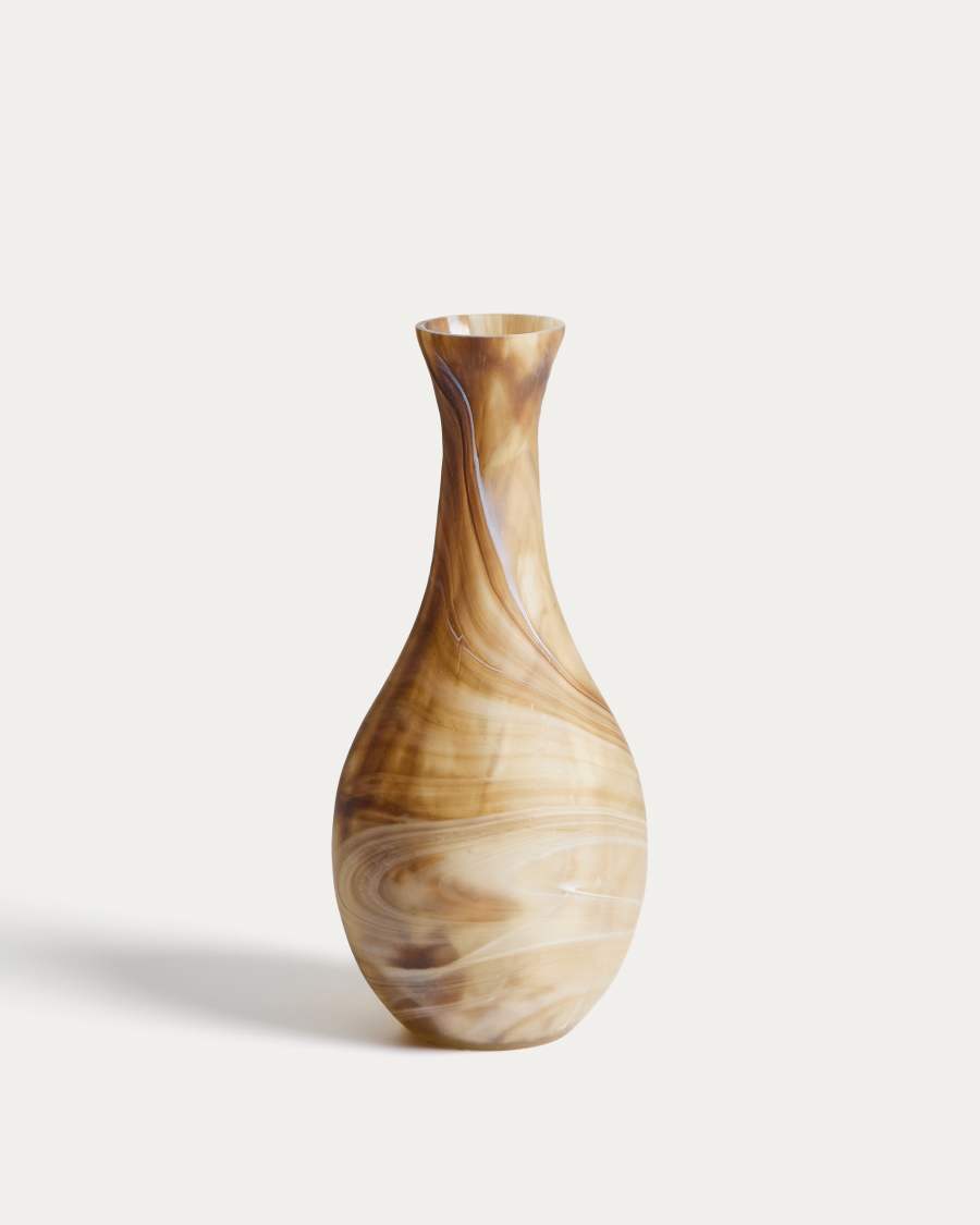 Nerola glass vase in brown shades 38 cm