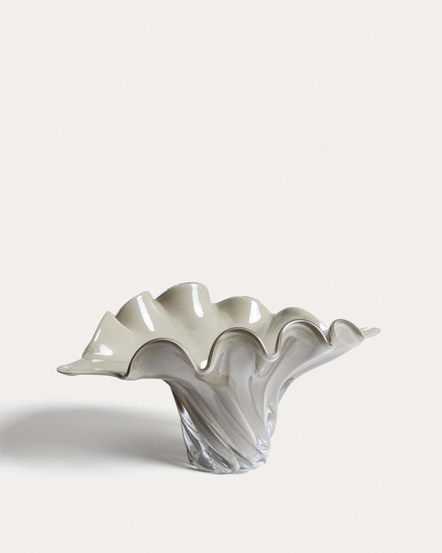 Lurea centrepiece in greyish green glass 57 x 37 cm