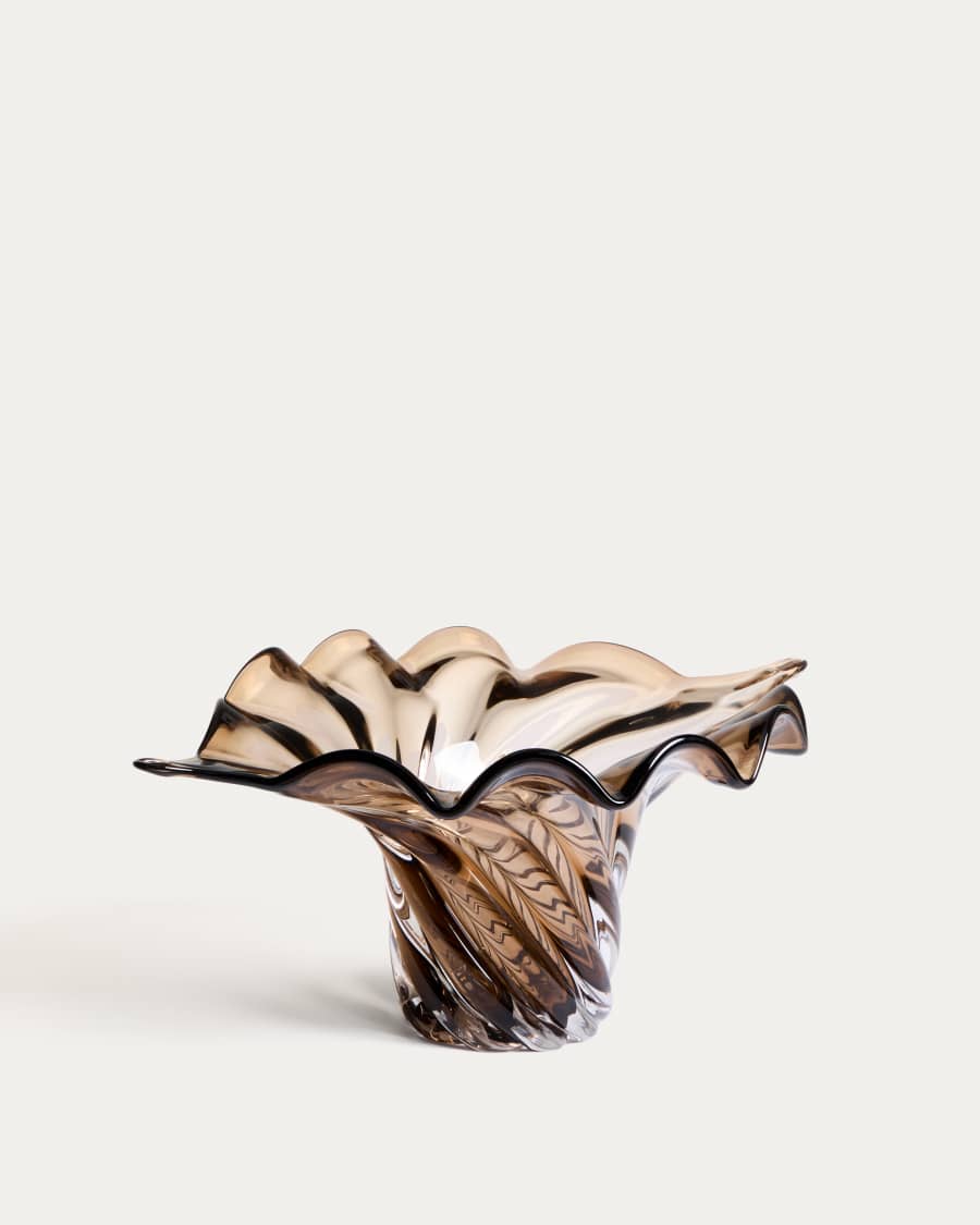 Lurea centrepiece in dark brown glass 57 x 37 cm