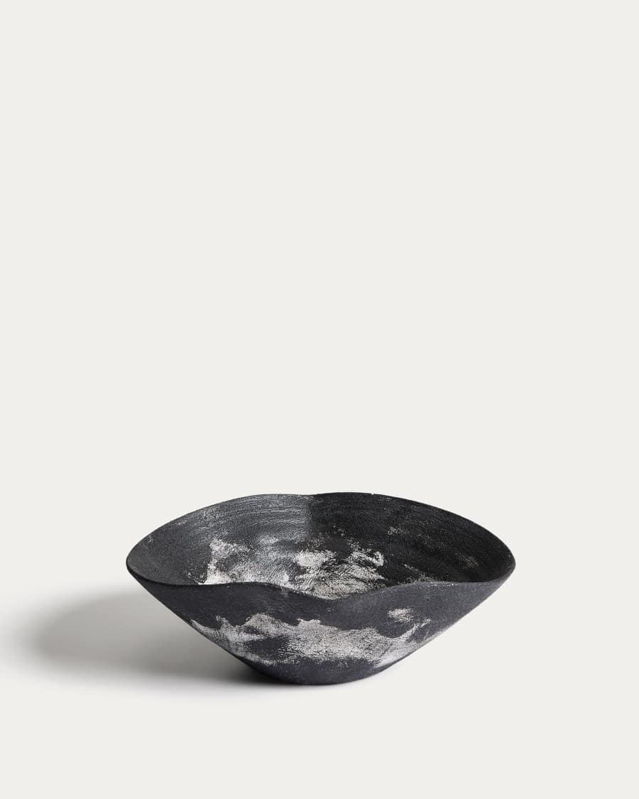 Talua centrepiece in black ceramic 35 x 25cm
