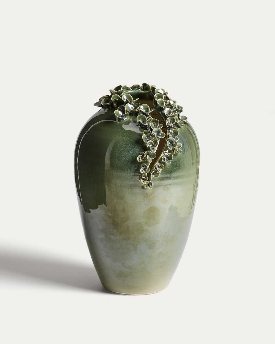 Ederia vase in olive green ceramic 33cm