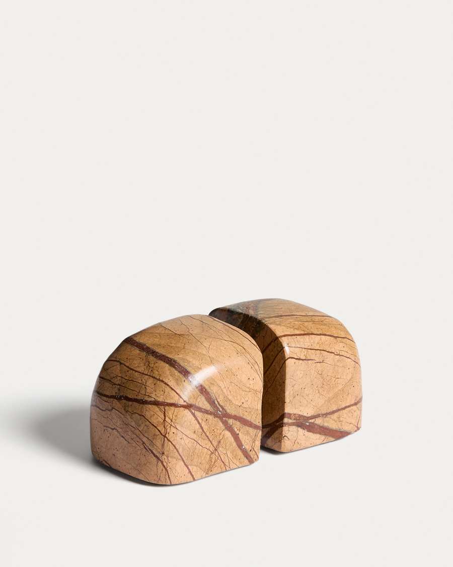 Benine orange and brown marble bookends