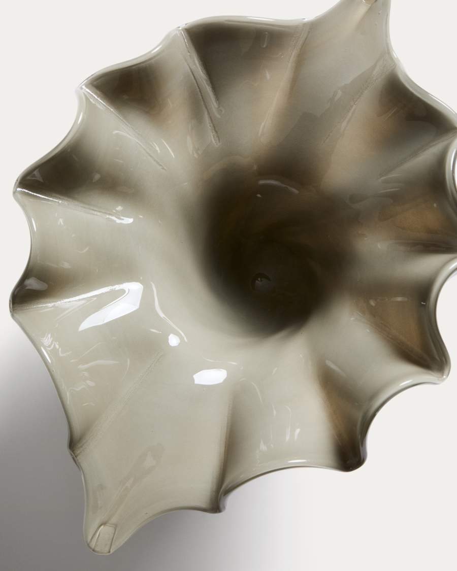 Lurea centrepiece in greyish green glass 57 x 37 cm
