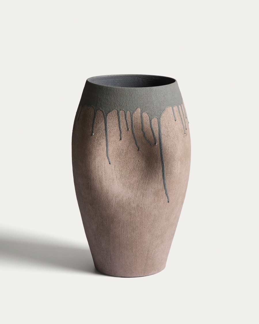 Emiro vase in brown ceramic 34cm