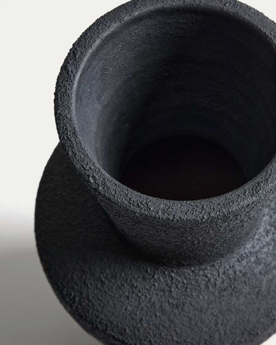 Nerun black terracotta vase 46 cm
