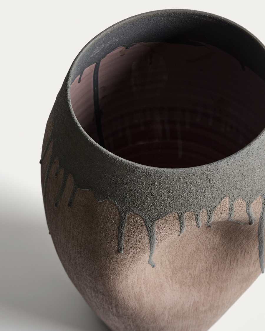 Emiro vase in brown ceramic 34cm