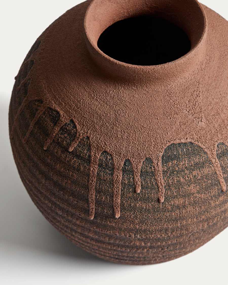 Emiro vase in terracotta ceramic 24cm