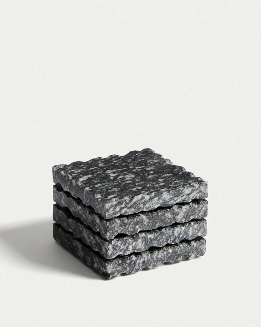 Arlena set of 4 dark grey granite coasters