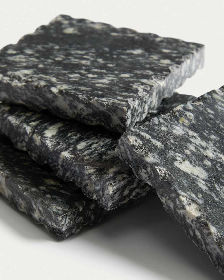 Arlena set of 4 dark grey granite coasters