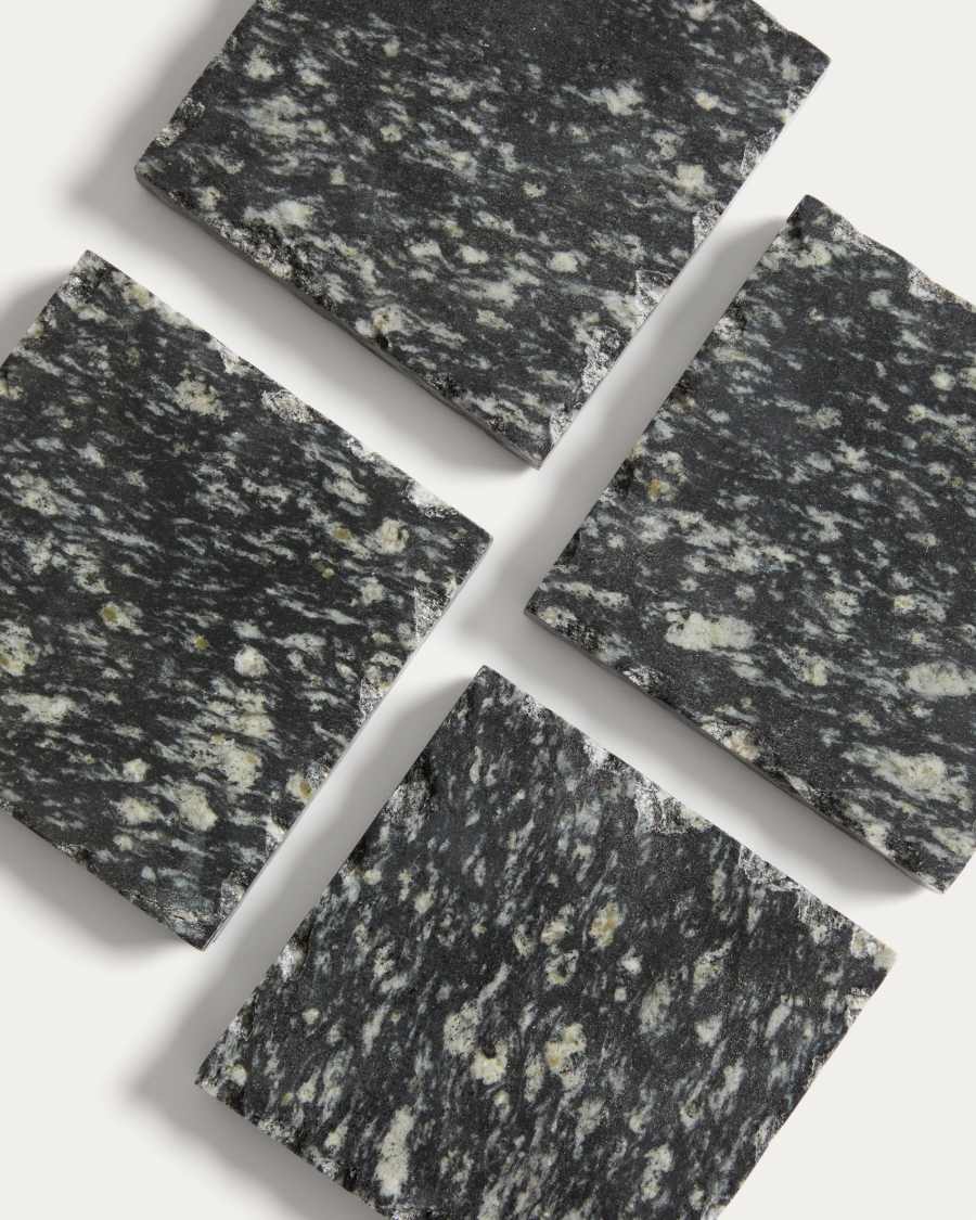 Arlena set of 4 dark grey granite coasters