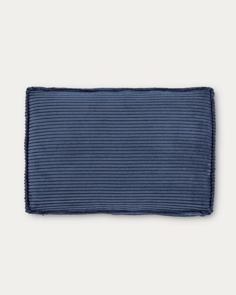 Blok fire-retardant cushion in thick blue corduroy 40 x 60cm
