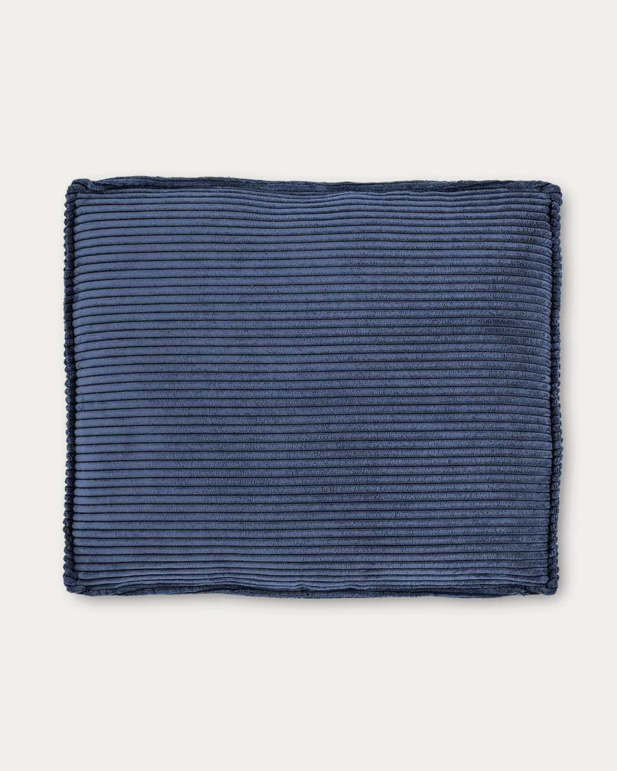 Blok fire-retardant cushion in thick blue corduroy 50 x 60cm