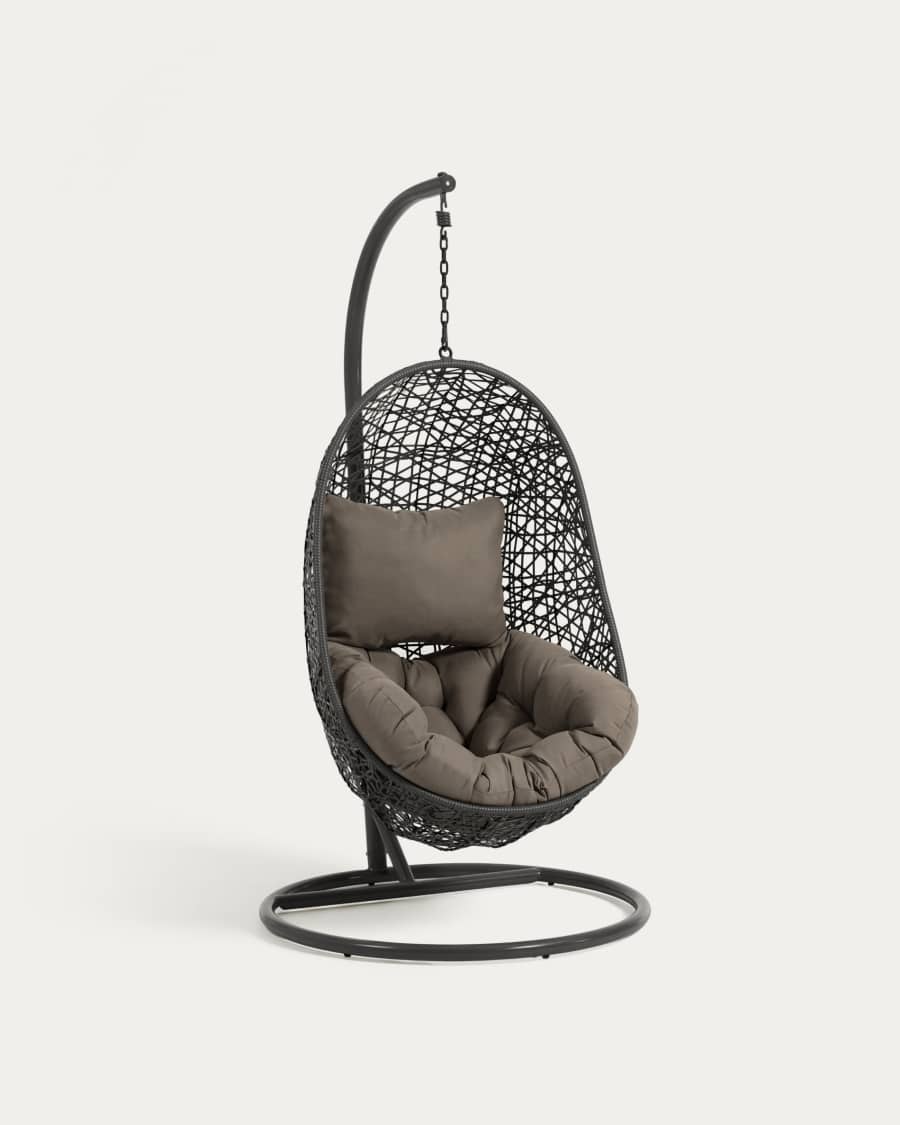 Hanging armchair with dark grey foot Florina dark grey