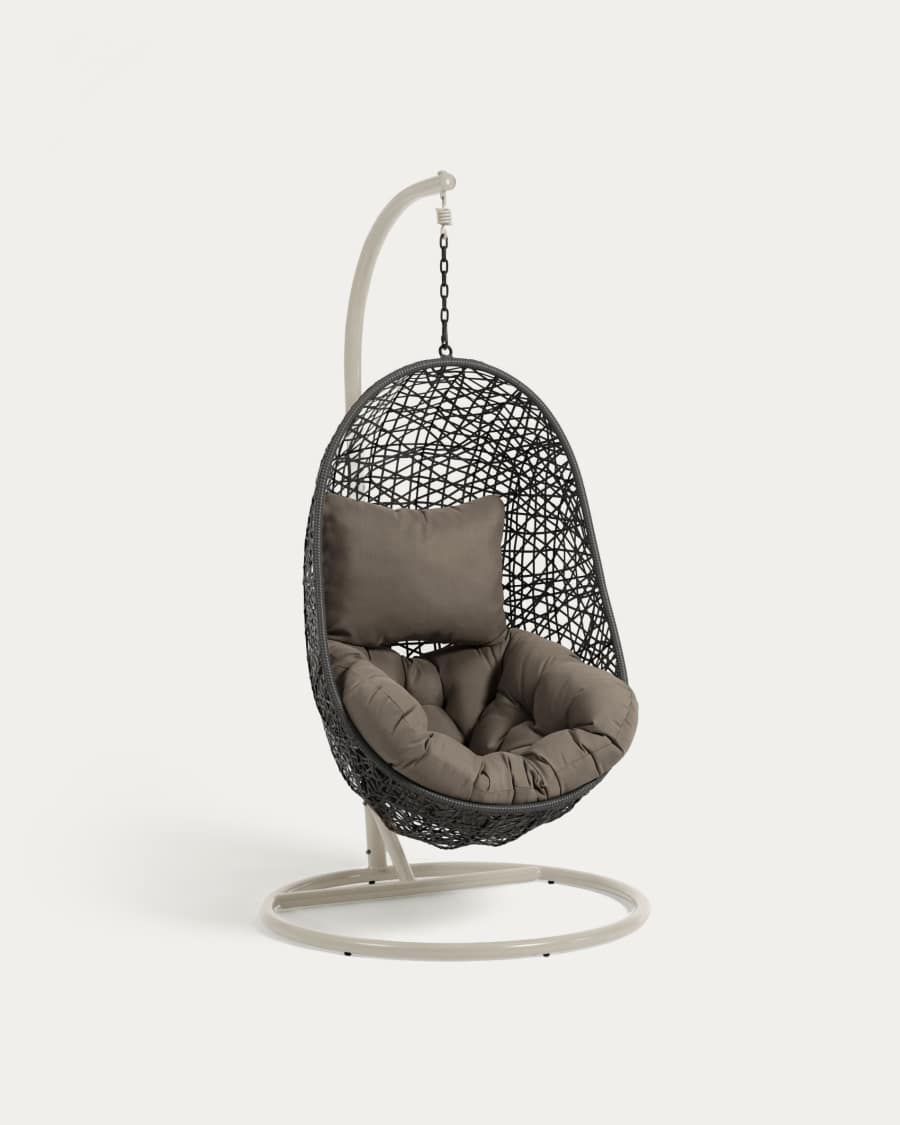 Pendant armchair with light grey Florina dark grey base