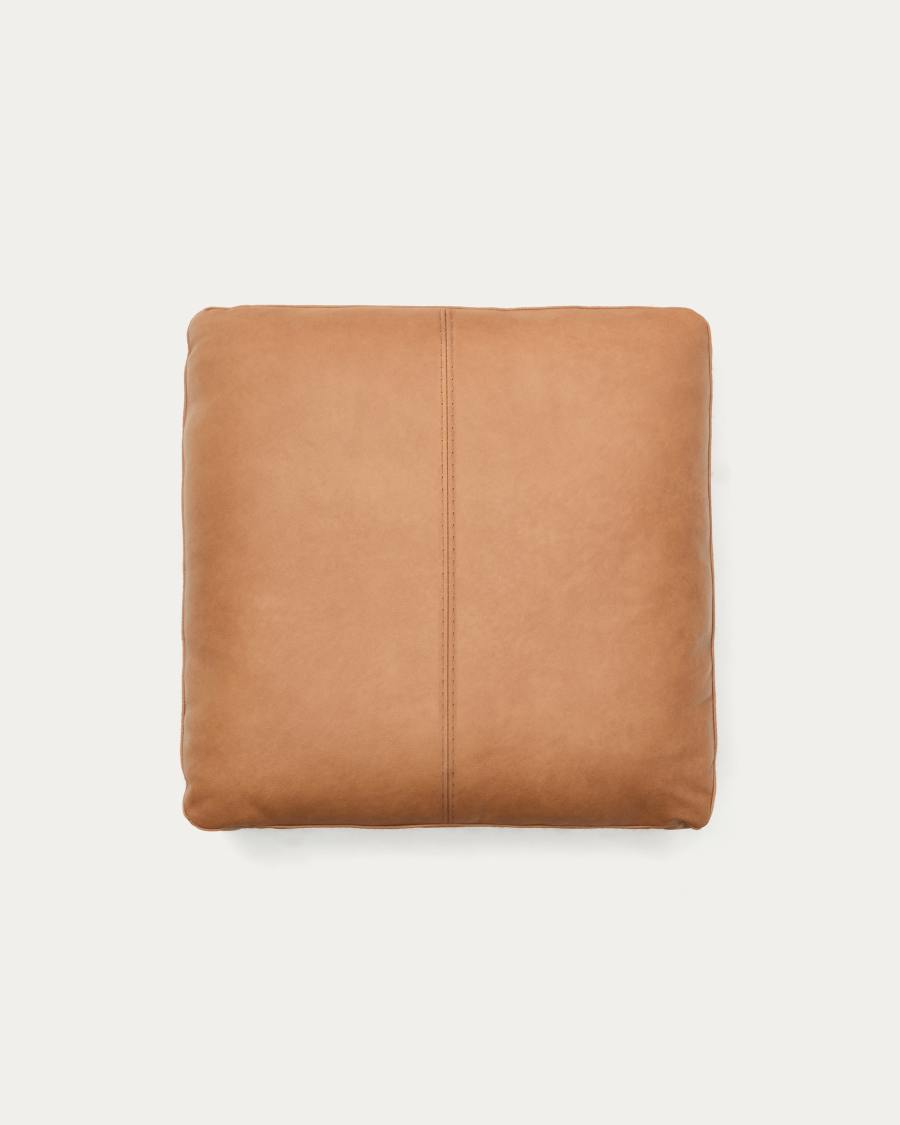 Blok brown leather cushion 60 x 60 cm