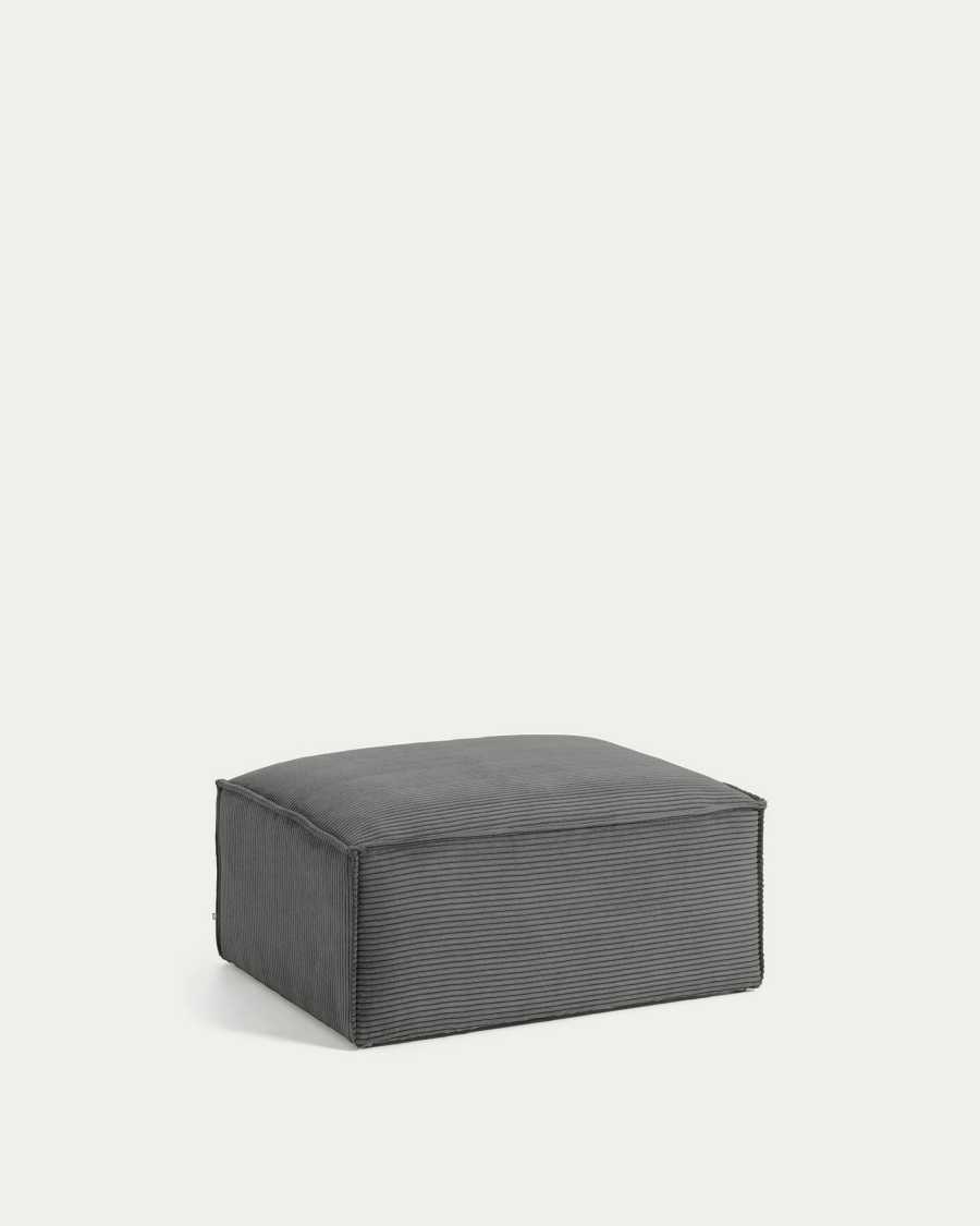 Blok fire-retardant footrest in thick grey corduroy 90 x 74cm FSC Mix Credit