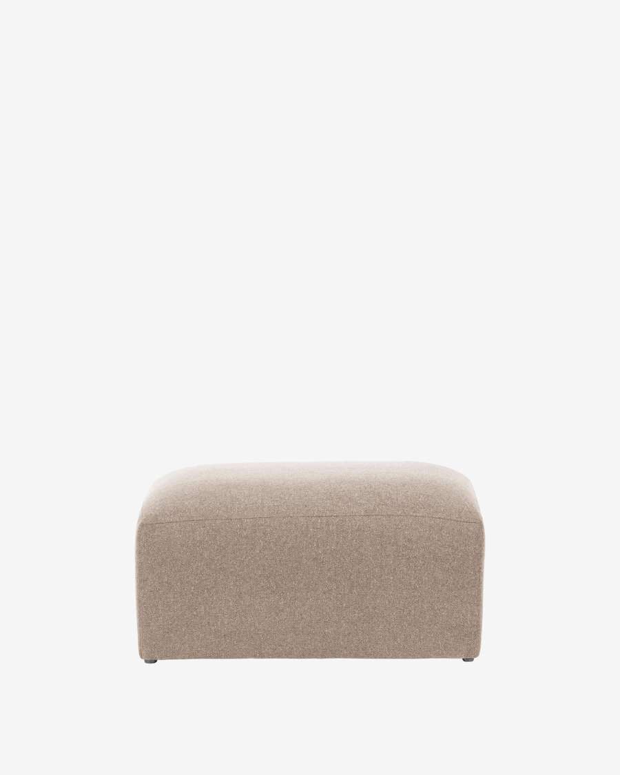 Blok fire-retardant white bouclé footrest 90 x 74cm FSC Mix Credit