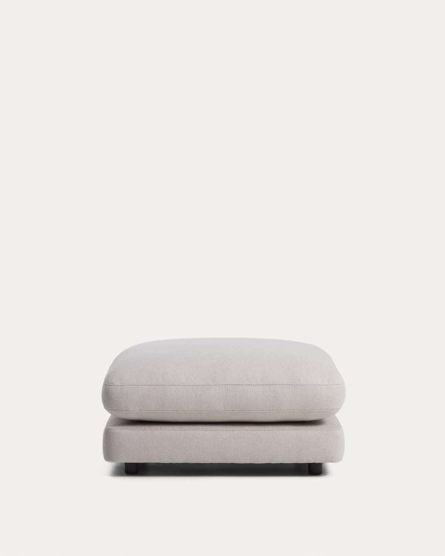 Gala grey micro bouclé footstool FSC Mix Credit 90 x 90 cm