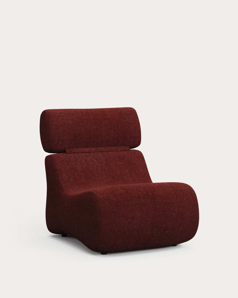 Club burgundy bouclé armchair