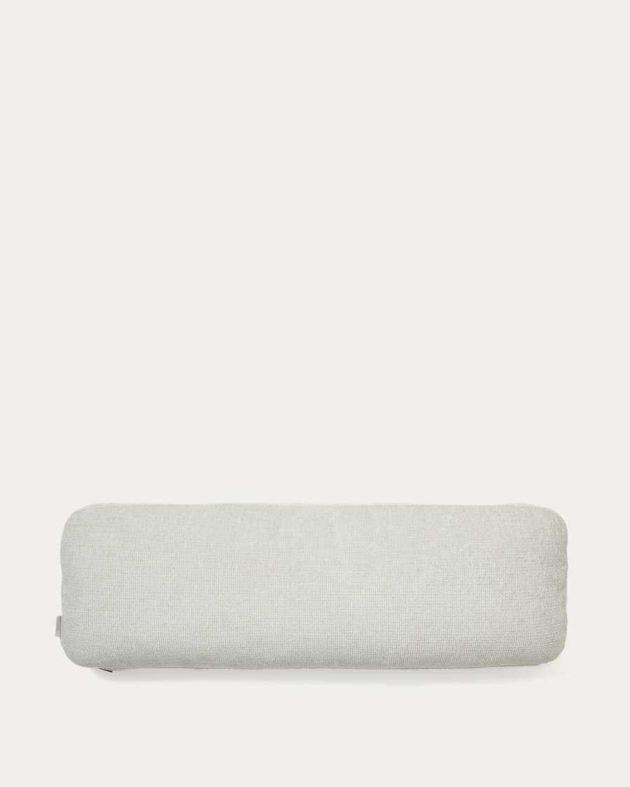 Nuala pearl-coloured chenille cushion 24 x 72cm